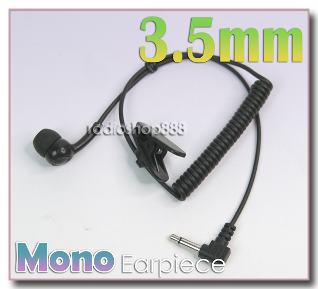 Mono Earpiece with 3.5mm plug for speaker /mic(Listen)  